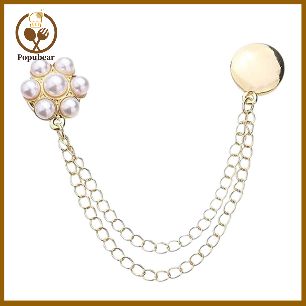 T-shirt Hem Clip Magnetic Trousers Faux Pearl Flower Clothing Pin – Adjustable Shirt Pants Leg Decorative Button with