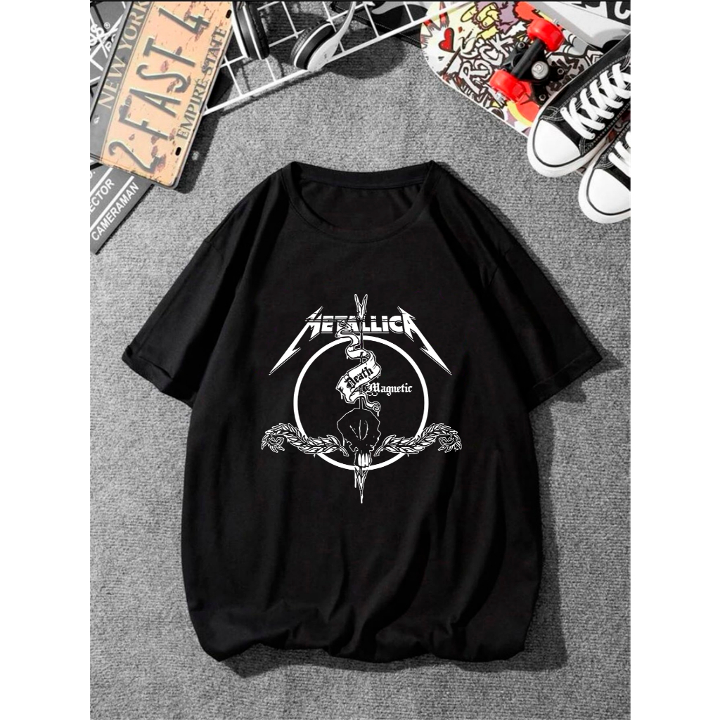 Camiseta Metálica Death Magnétic Banda De Rock Lançamento Camisa Básica Exclusiva - Envio Imediato - Galaxy Shoppp