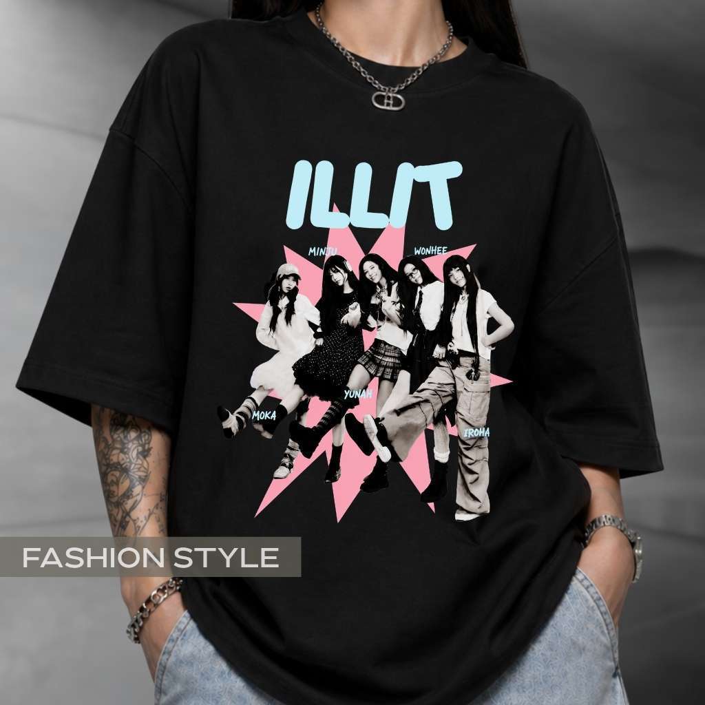 Camiseta Illit Banda K-Pop Coreano Army Girl Group Wonhee Moka Magnetic Album Musicas Korean Dance