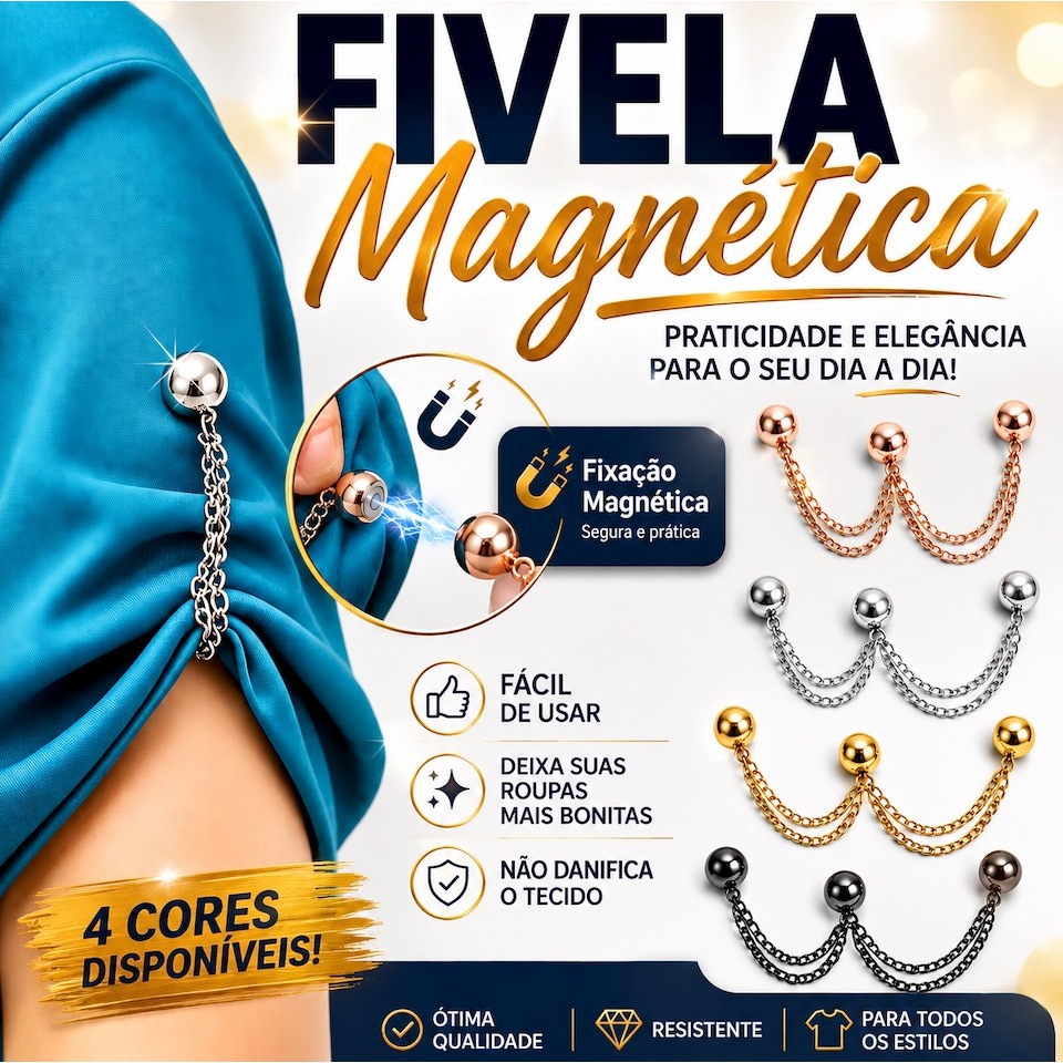 Fivela Magnética Corrente Roupas Manga Calça Camisa Acessório Cores