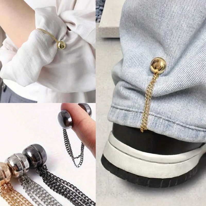 Par de Botões Magnéticos Barra de Calça Clips Camiseta Roupa Sem Costura DIY Ajuste de Roupa Faça Você Mesmo Pense