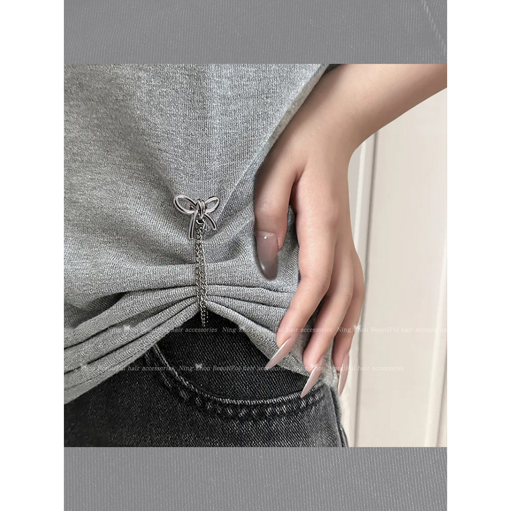 Roupas corrente botão de ajuste magnético camiseta mudança longa cintura encurtada ferramenta útil