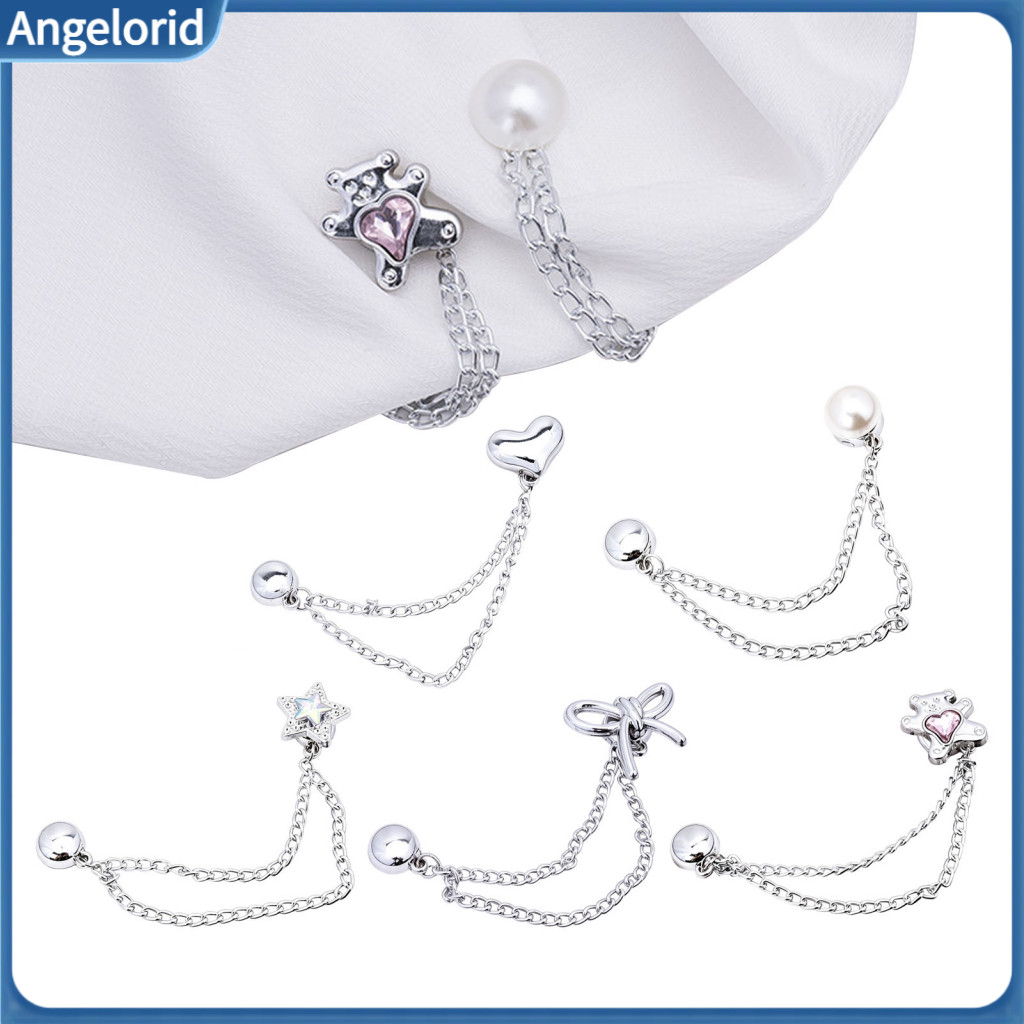 Magnetic Sleeves Clips Clothing Clip with Chain – Multi-function Magnet Button Pin for Hem Adjustment on T-shirts for