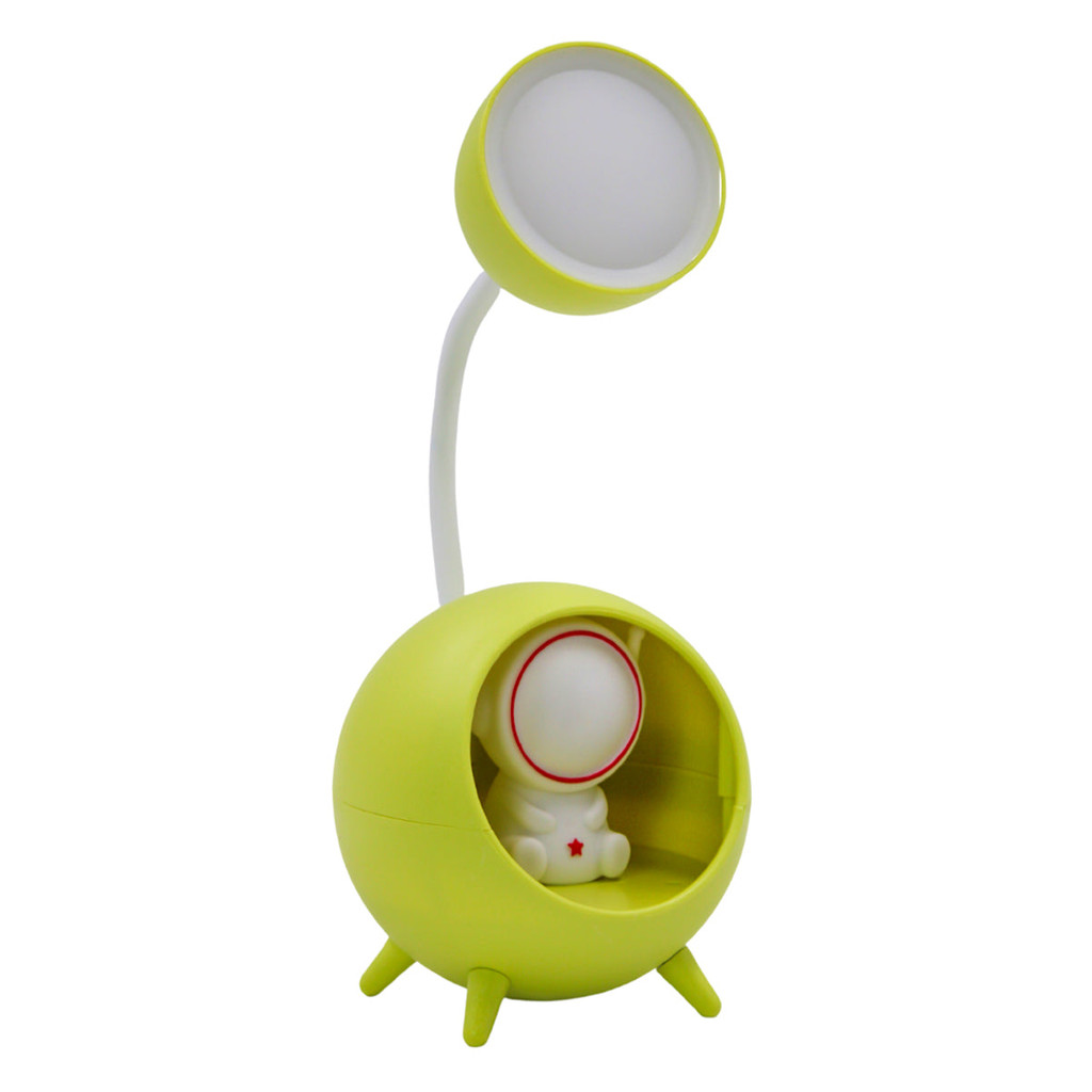 Luminária de Mesa USB Portátil Articulável Astronauta Verde