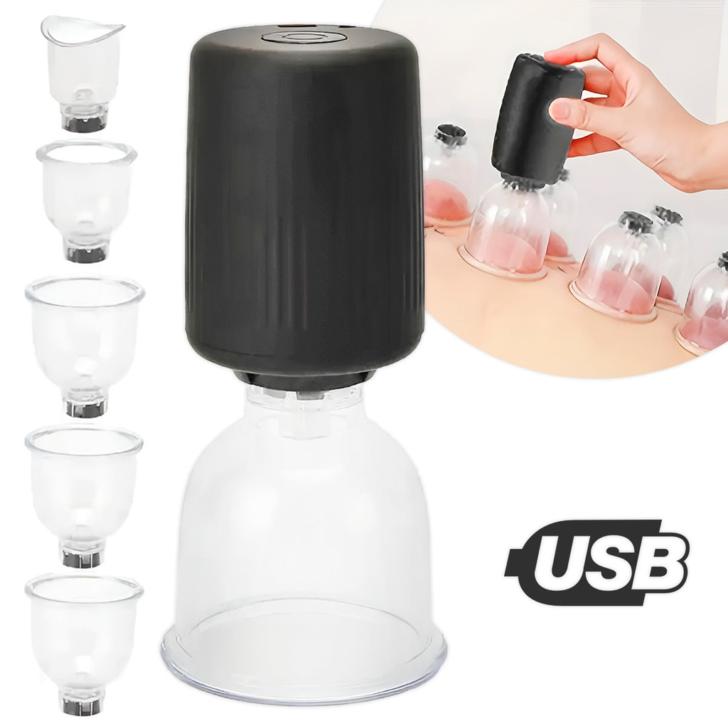 Aparelho de Massagem a Vácuo Ventosa Muscular USB Compacto