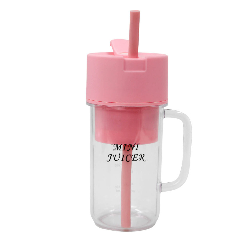 Mini Liquidificador Portátil Rosa USB - Shake e Suco Fácil