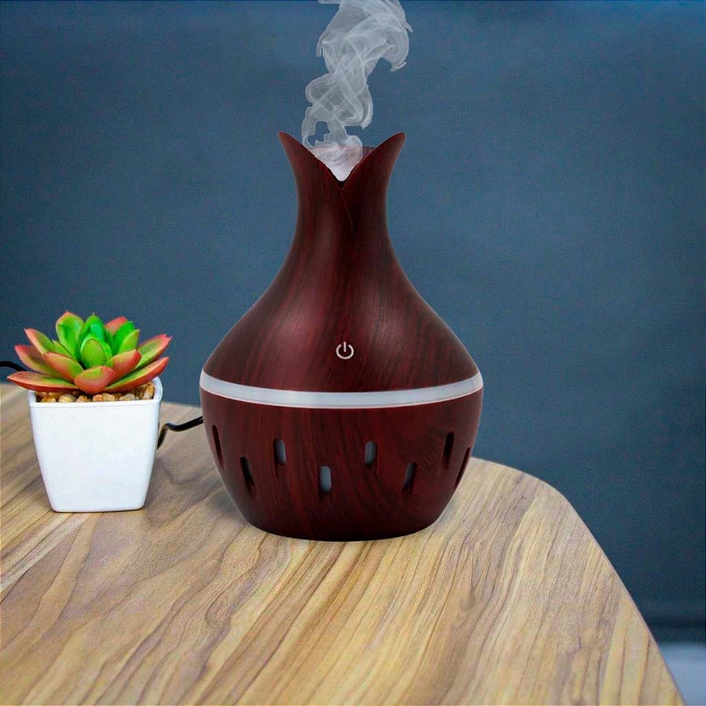 Purificador De Ar Umidificador Difusor USB Vaso Rajado