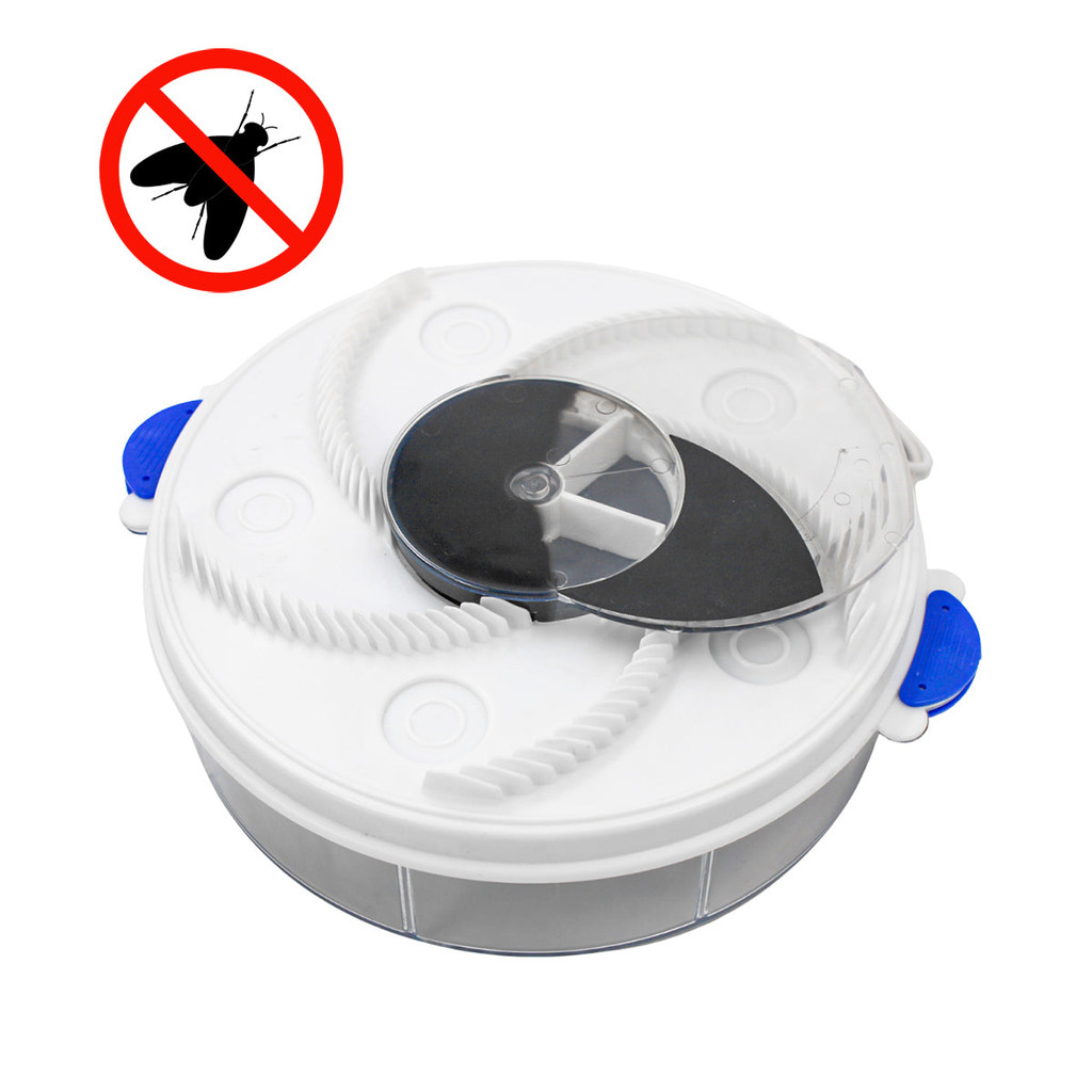 Armadilha Elétrica USB Silenciosa para Moscas Giratória Azul