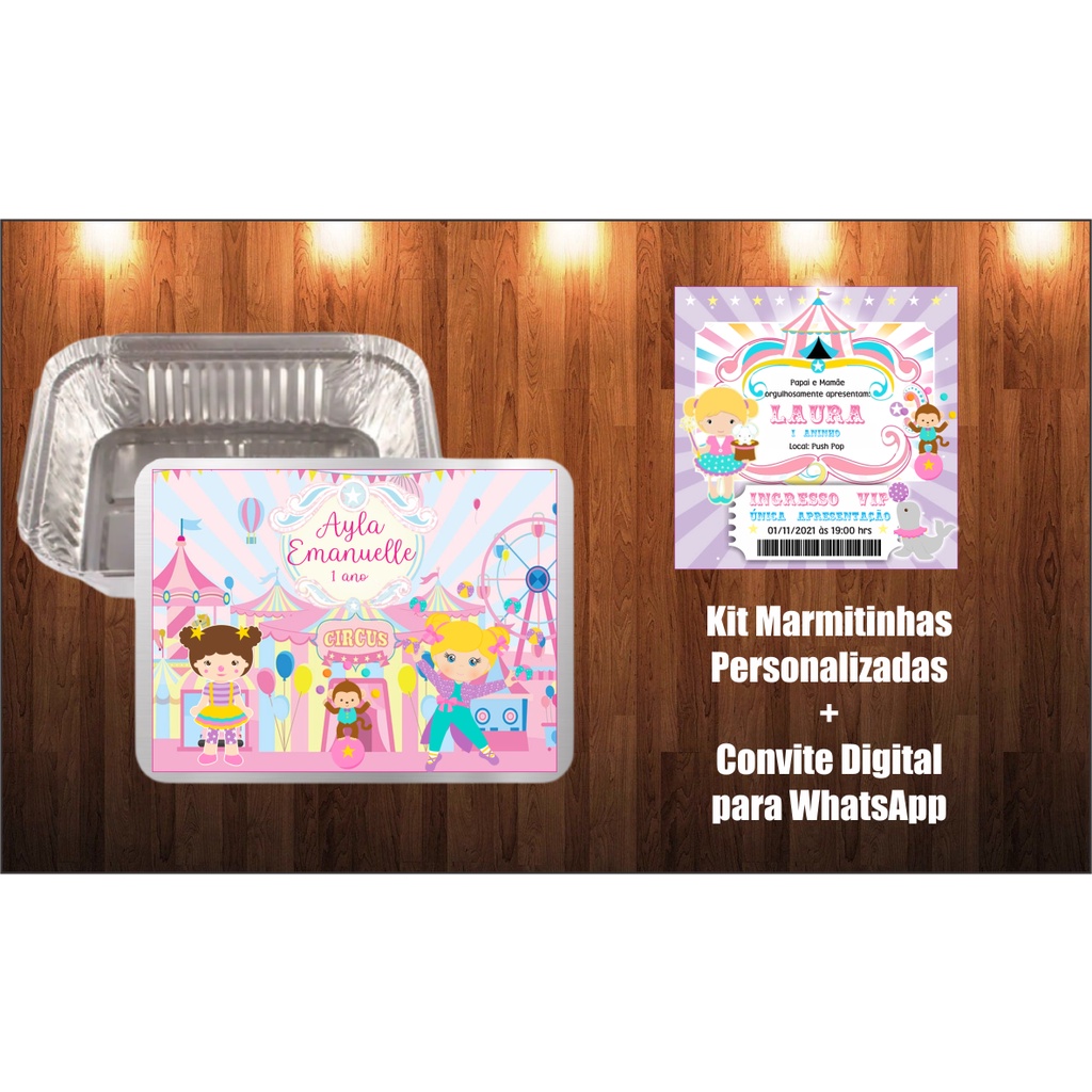 60 Marmitinhas de 220 gr Personalizadas + Arte Digital personalizada para enviar para seus contatos via WhattsApp