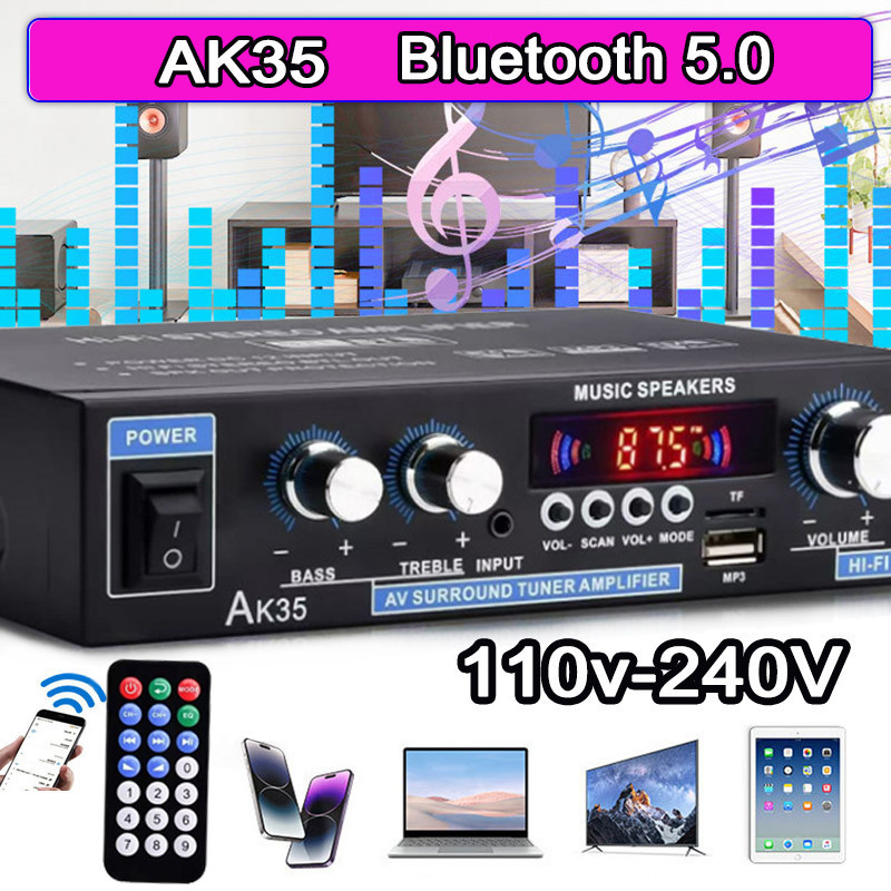 AK35 Alto Falante FM/Amplificador Digital De Áudio 110-240V/800W/Casa/Auto Música