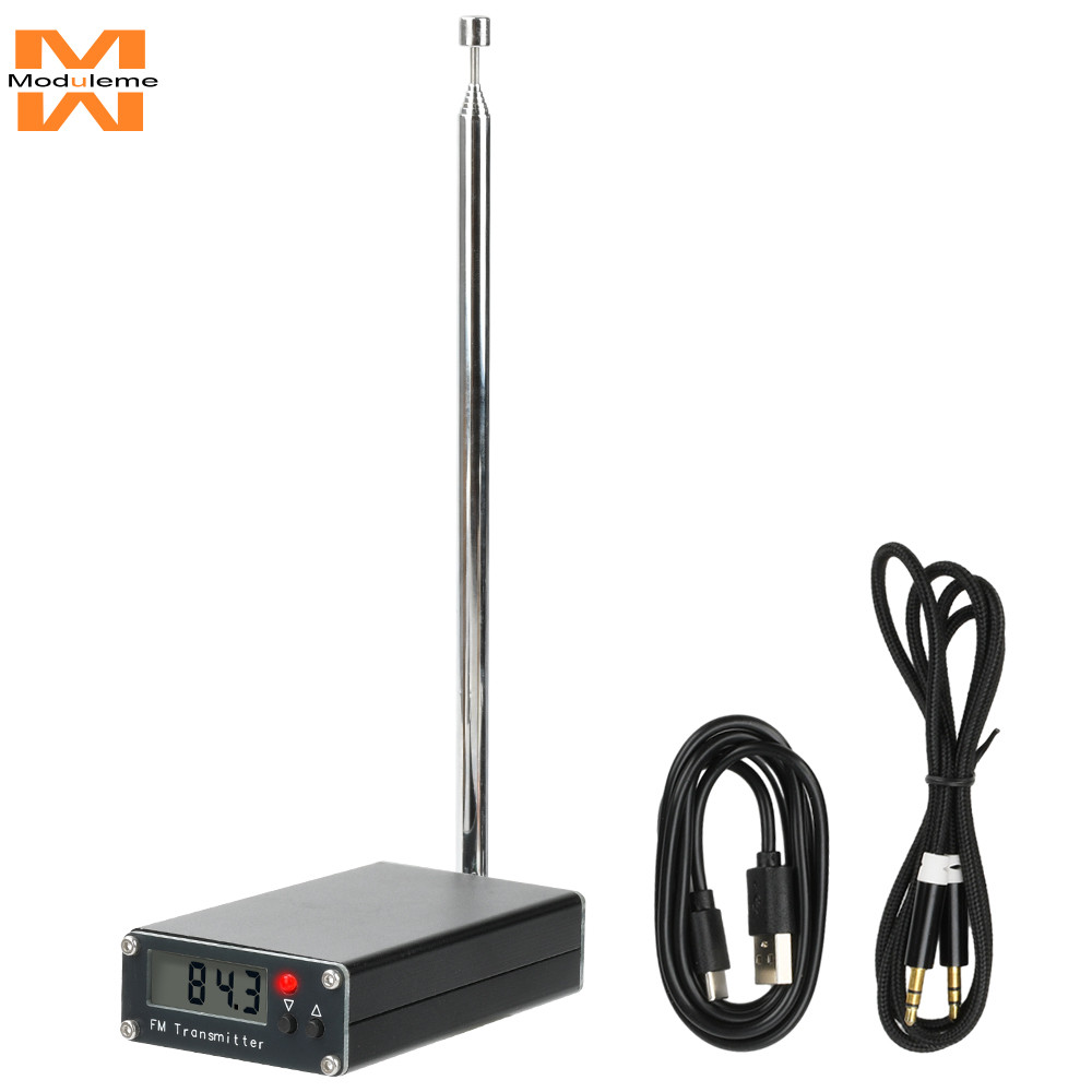 Transmissor FM 2000M 0.5W Display Digital Estéreo 76-108MHz Tipo C Interface