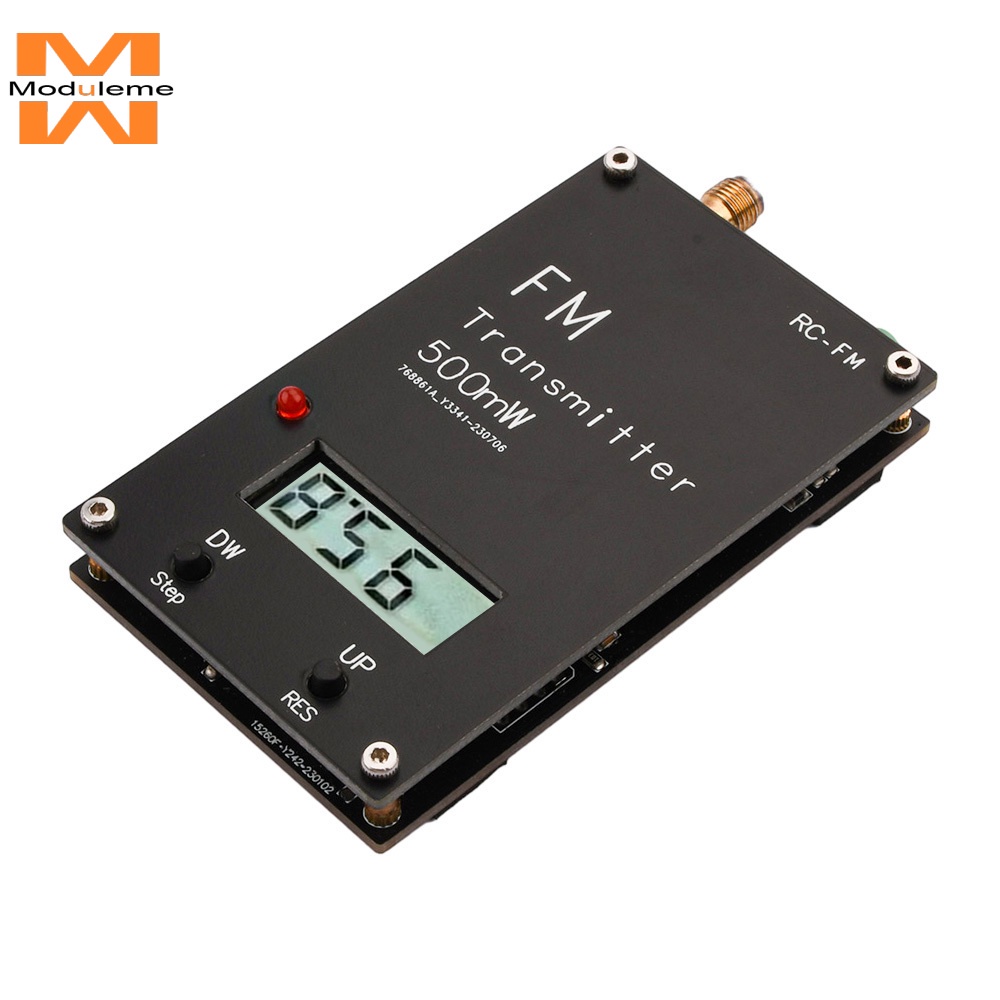 Transmissor FM De 2000 M 0.5 W 500 Com Display Digital Estéreo 76-108 Mhz Interface USB TYPE-C
