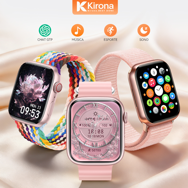 Smartwatch Feminina HW Mini 2 - Relógio Inteligente Esportivo com NFC, Android & iOS | Monitoramento de Saúde