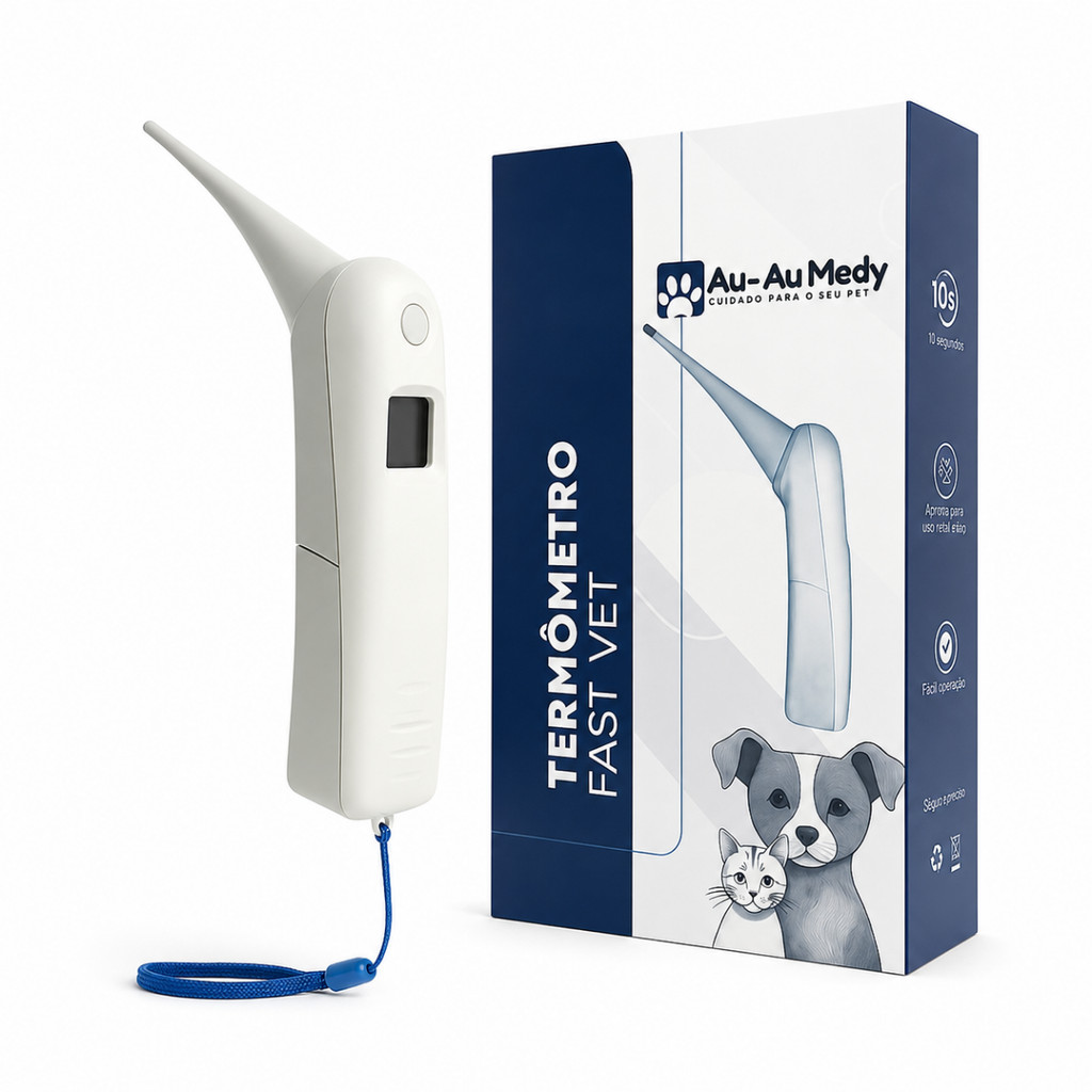 Termômetro Digital Veterinário Au-aumedy Fast Vet 10s Branco Branco