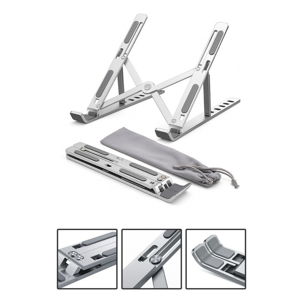 Laptop Suporte Base Notebook Tablet Alumínio Dobrável Portátil