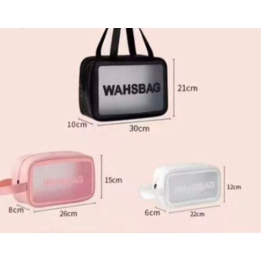 Kit 3 Necessaire Maquiagem Transparente WashBag A Prova De Água