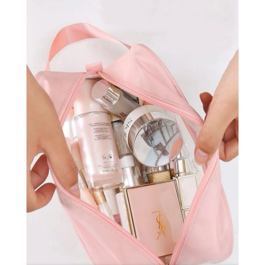 Necessaire Feminino Bolsa Maquiagem com alça de mao!. Transparente WashBag A Prova De Água!!