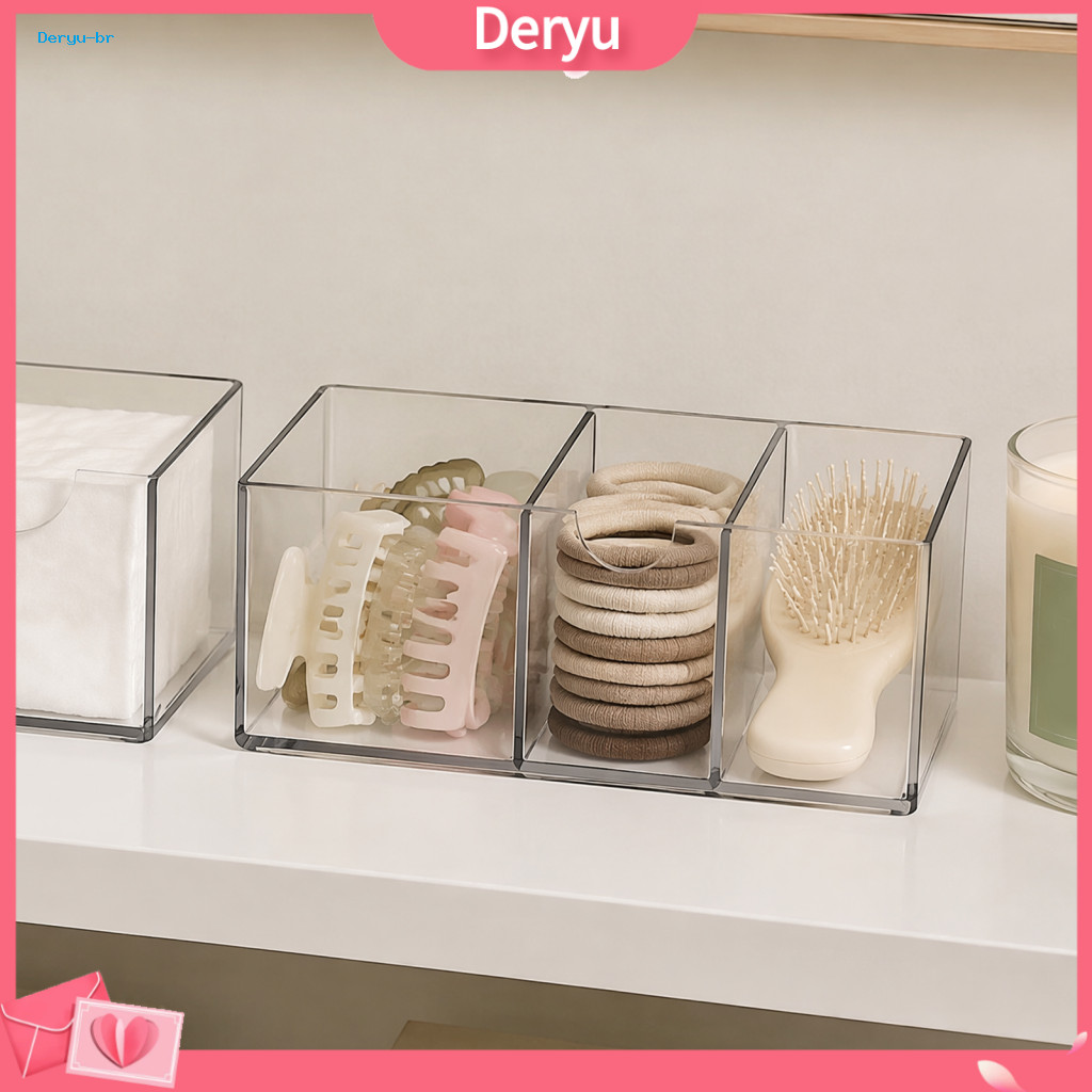 Plastic Organizer Bins Compact Countertop Makeup Organizers Stackable Transparent Pet Storage Box Waterproof for Station