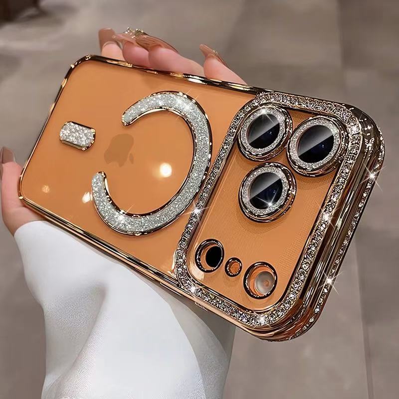 Novo Capa Magnético Glitter Diamante Magsafe Para iPhone 17 17PRO 17PROMAX  Proteção De câmera