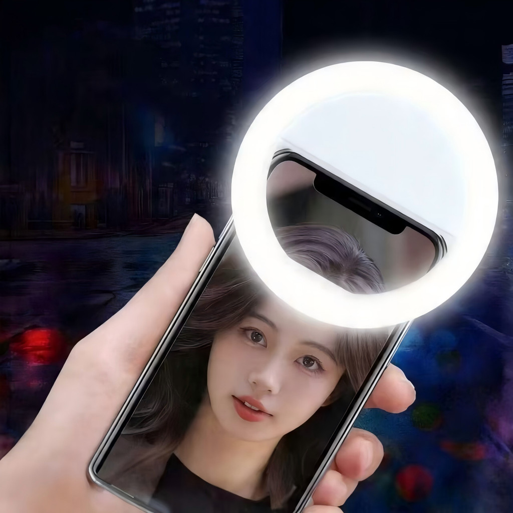 Anel Luminoso Para Celular Flash Selfie Mini Ring Light Clipe Anel Luz Pra Selfie Ring Light Flash Celular Universal