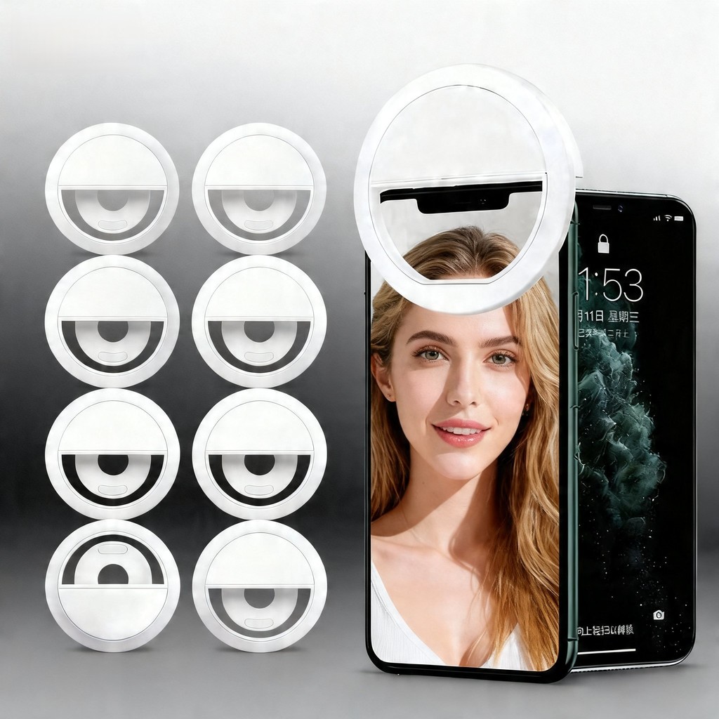 Anel Luminoso Para Celular Flash Selfie Mini Ring Light Clipe Anel Luz Pra Selfie Ring Light Flash Celular Universal