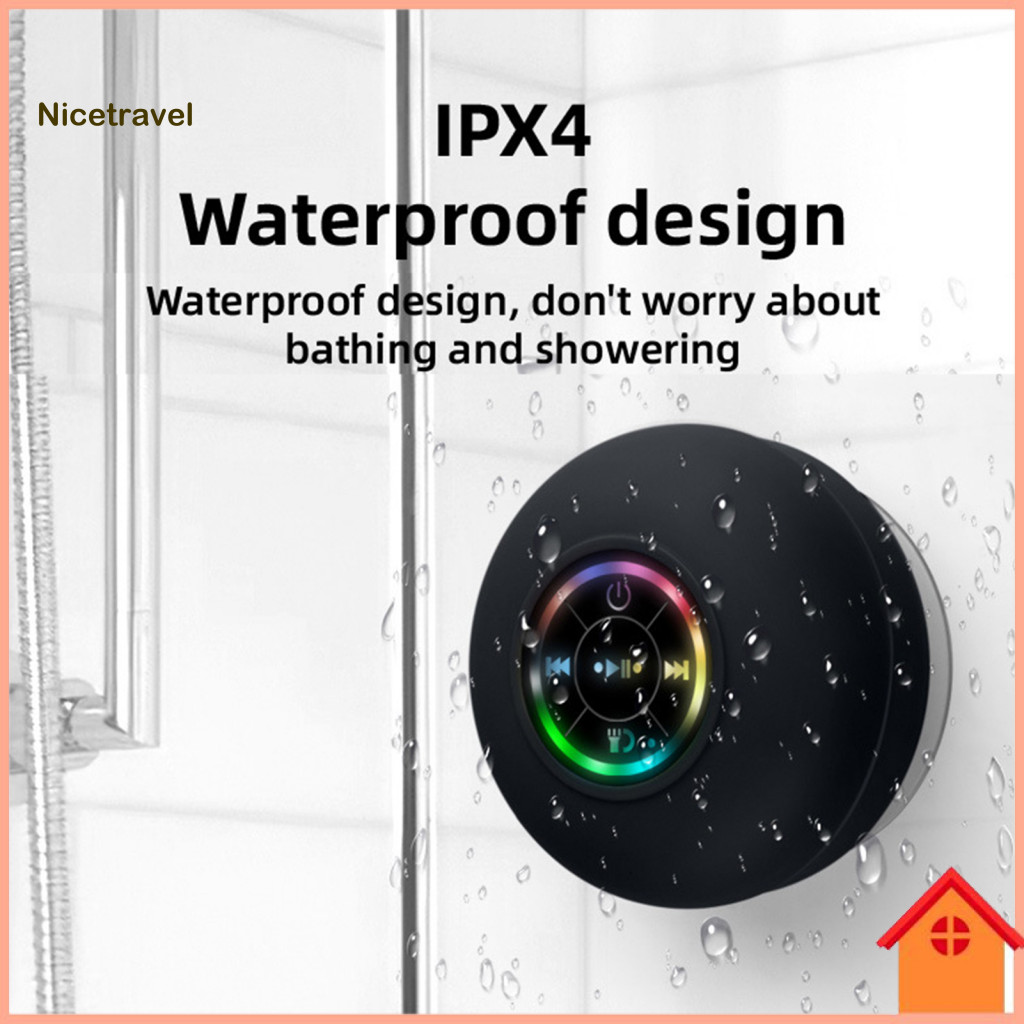 Waterproof Speaker Music Bluetooth Shower with Led Light Portable Wireless Stereo Player Ipx4 for Home for Southeast