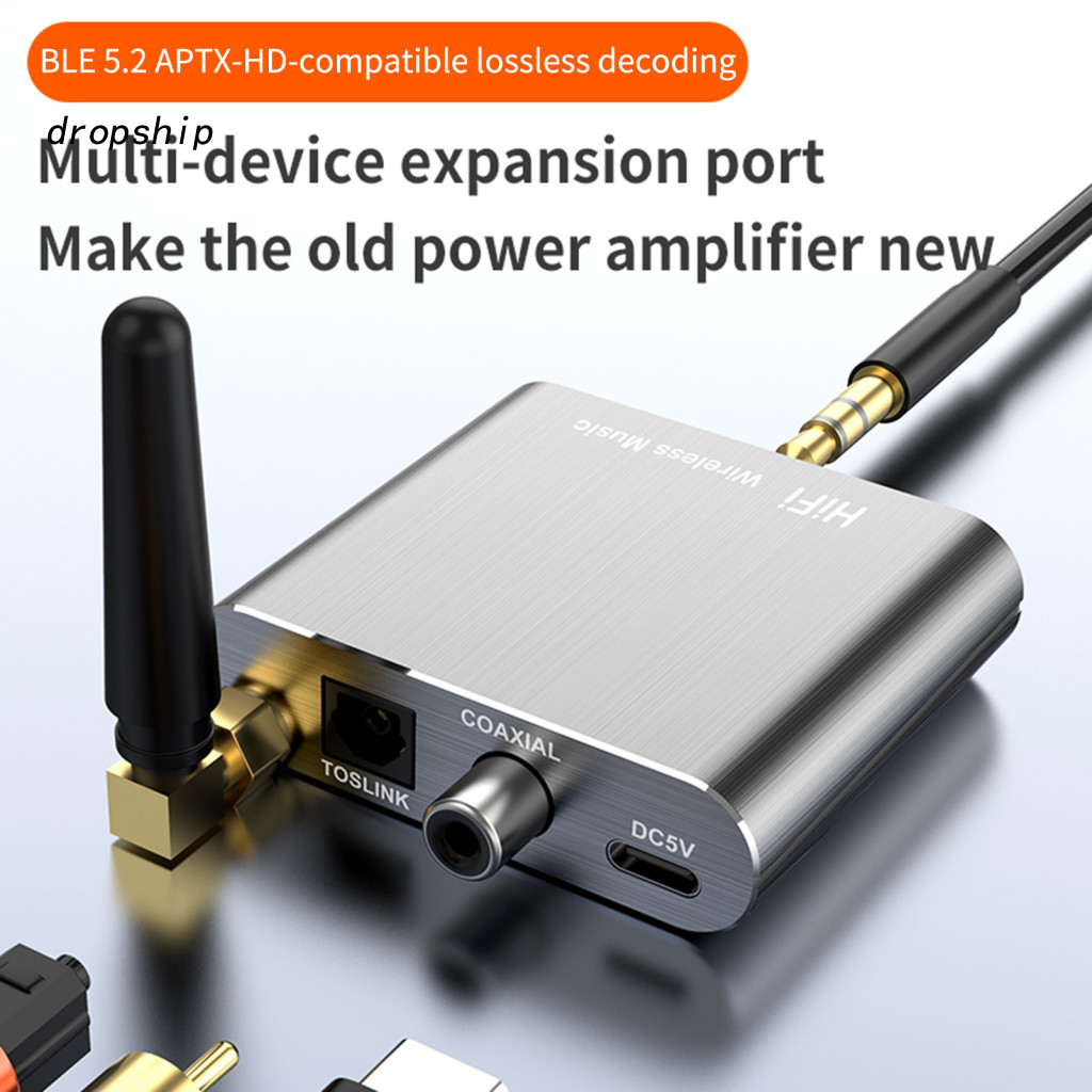 Portable Bluetooth-compatible Adapter 5.2 Bluetooth Wireless Audio Receiver 15m Long Range Aptx Low Latency Surround for