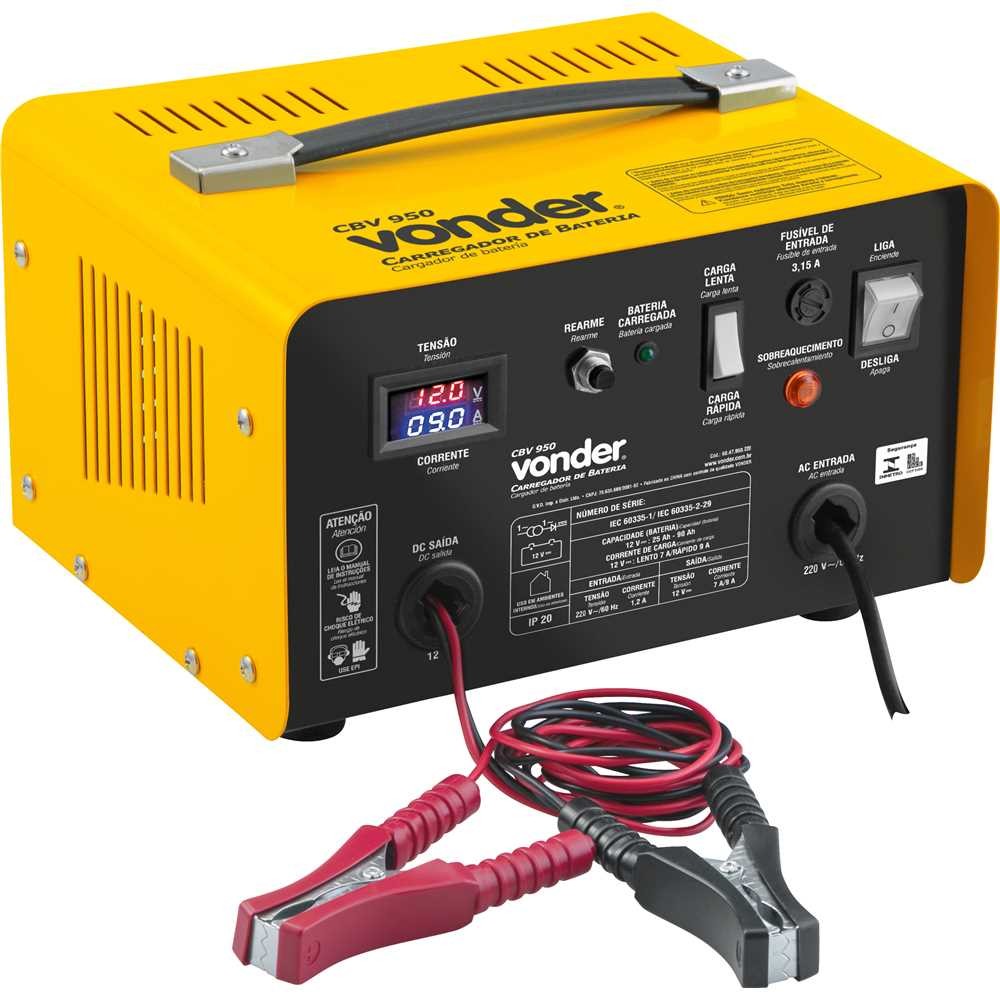 Carregador de Bateria 90A 12V com Amperímetro e Voltímetro Digital Vonder CBV950 (220V)