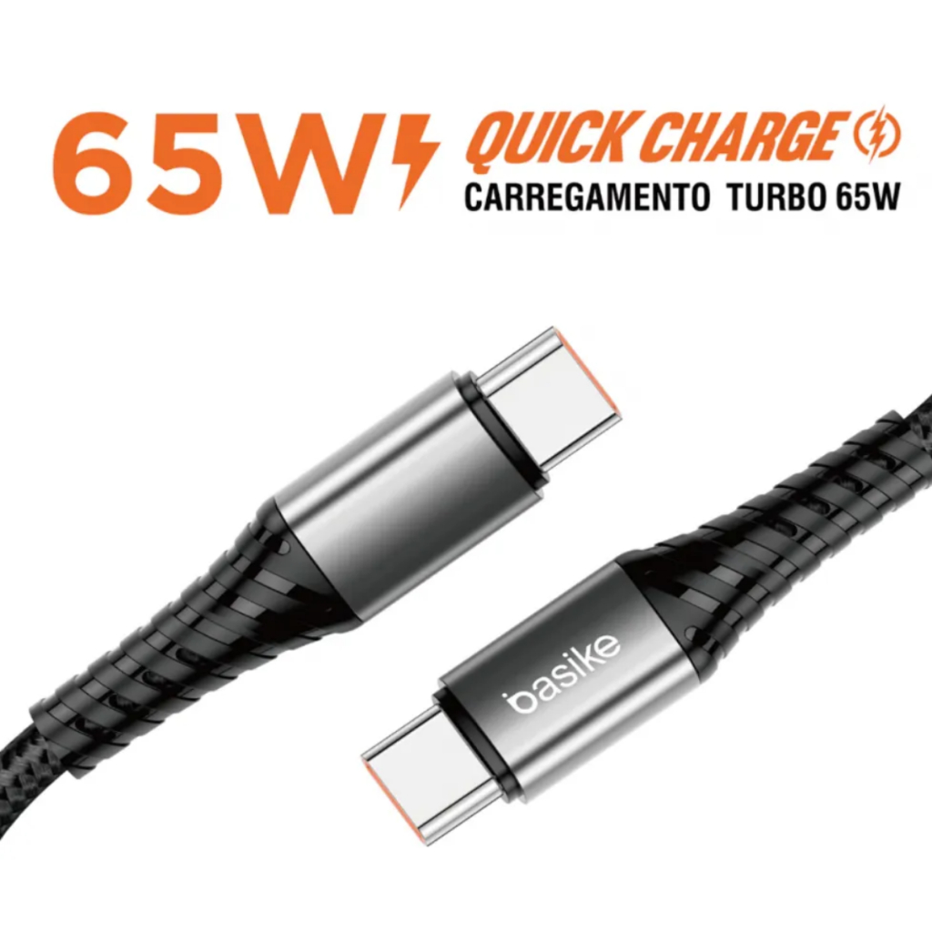 Cabo Carregador Turbo Com Display Digital Usb-c / Usb-c 65w