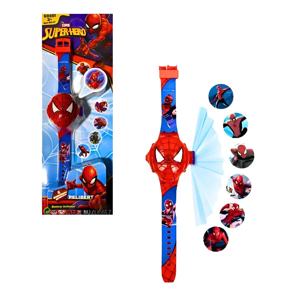Relógio Digital Infantil Do Homem Aranha Projetor Luz