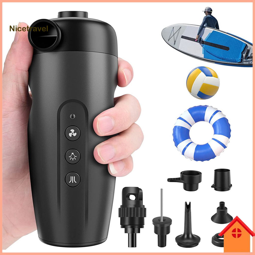 Quiet Operation Air Pump Portable Electric 20psi Usb Rechargeable 3000mah Mini Inflator with Led Light for Swimming Ring