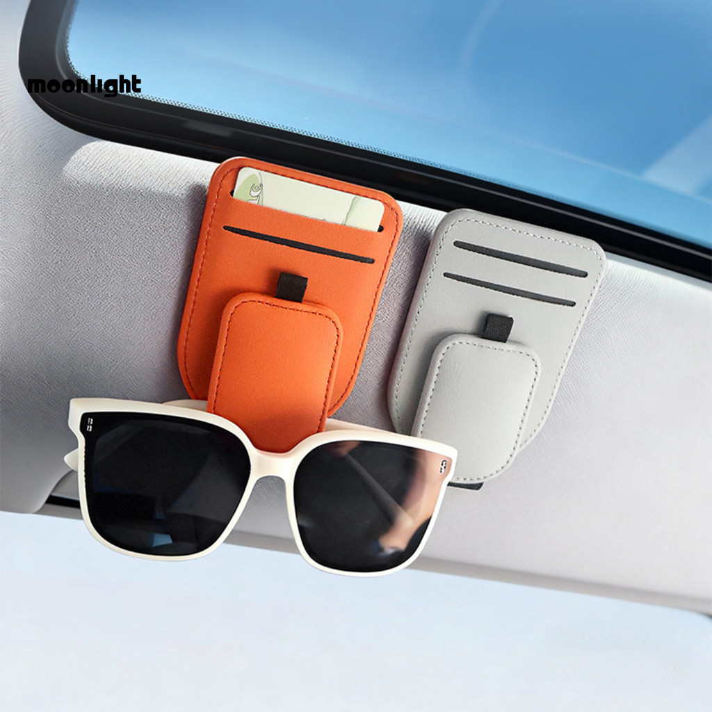 Magnetic Car Sunglasses Clip with Card Holder – Sun Visor Sunglass for Secure Driving Glasses Organizer Easy Access Ac