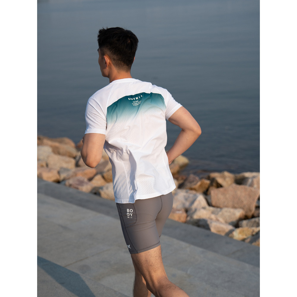 BODYWIT Body Smart Focus Camiseta masculina de manga curta para corrida, treinamento diário, secagem rápida, respirável,