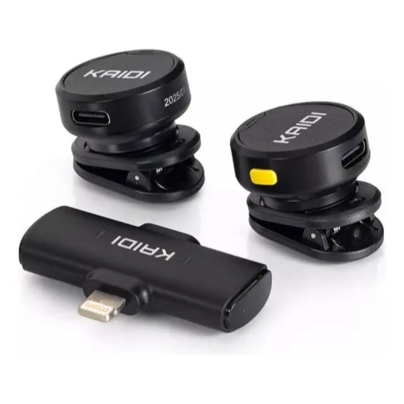 Microfone Duplo Kaidi Kmf4-c Wireless Usb-c Para Smartphones Iphone