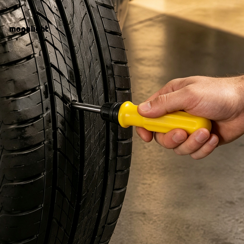 Tire Repair Kit with 30ml Glue – Self-tapping Tubeless Plugs for Car Motorcycle Permanent Puncture Tool Easy and Fast
