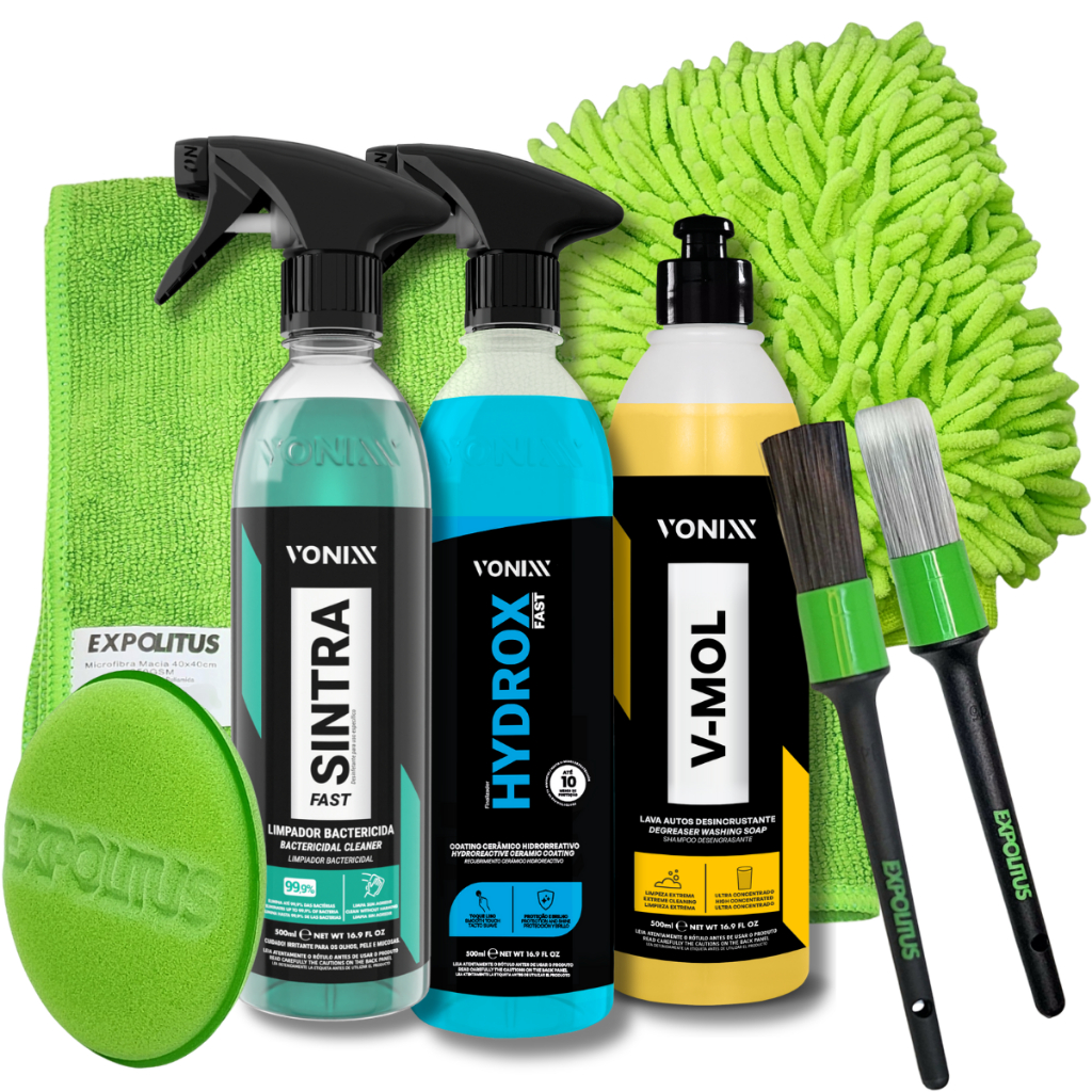 Hydrox Fast 500ml + Sintra Fast + Vmol Vonixx + 2 Pinceis + Aplicador + Luva Mic Expolitus + Micro