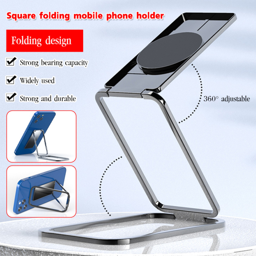 【Ideal para Mesa】Square Foldable Phone Stand for Smartphones/Suporte Dobrável de Mesa/Porta Celular Quadrado