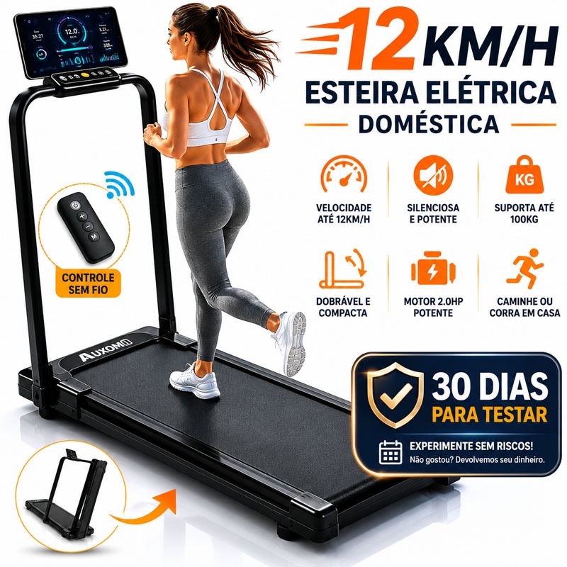 4.0HP Household Electric Treadmill Foldable Silent Bluetooth 6km/h Supports 150kg, Exercise for Home