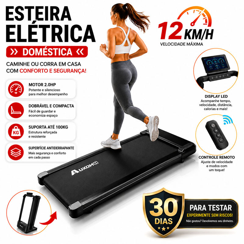 4.0HP Household Electric Treadmill Foldable Silent Bluetooth 6km/h Supports 150kg, Exercise for Home