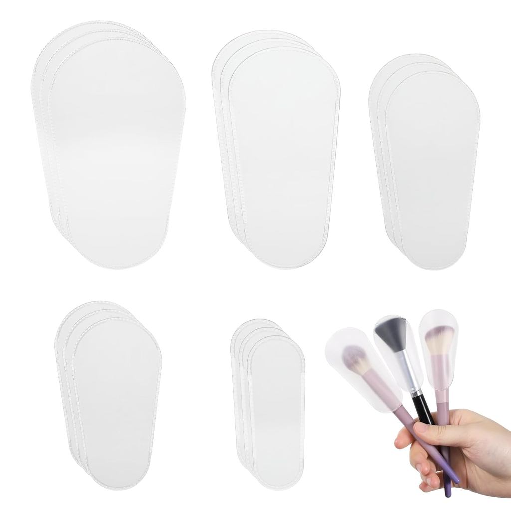 15 Pcs Cosmetic Brush Protectors, Brush Cover for Women Portable, Make Up Brushes Covers for Safe Storage and Travel, Li