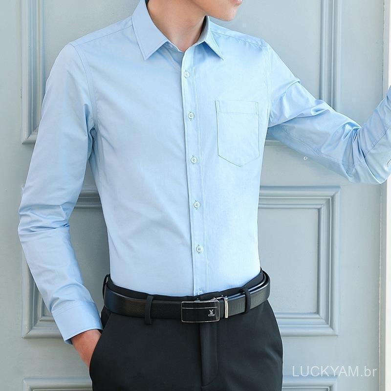 [New Product Special Sale]Professional men's dress shirt, non-iron, large size, breathable, business casual, Korean styl