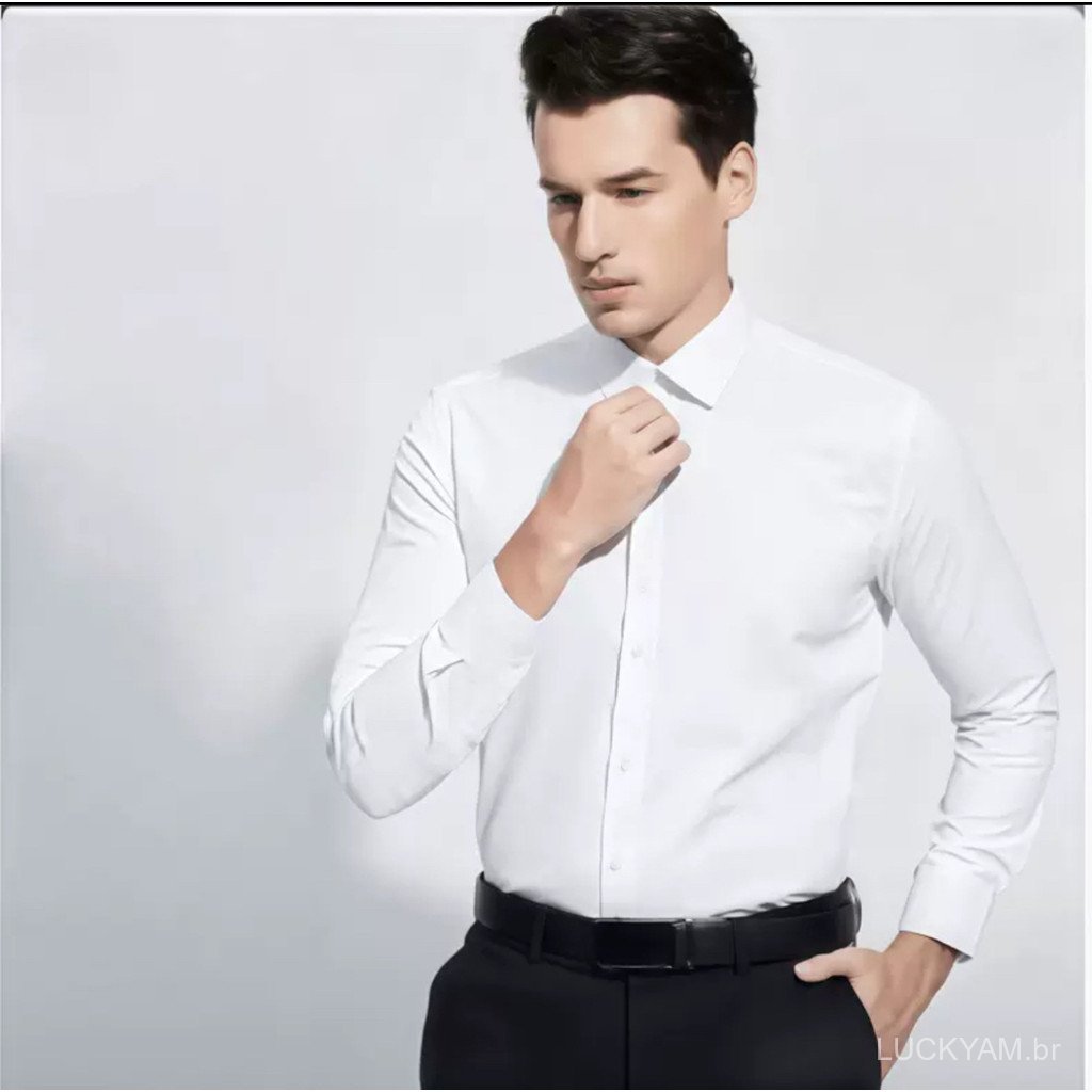 [Formal Dress]Professional style Work Clothes All-season versatile long-sleeve white shirt, trendy business slim-fit Kor