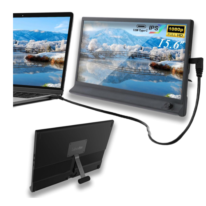 JFMSN 15.6-Inch Portable Monitor FHD 1080P IPS Type-C & HDMI External Display for Laptop/Phone/Switch/PS5