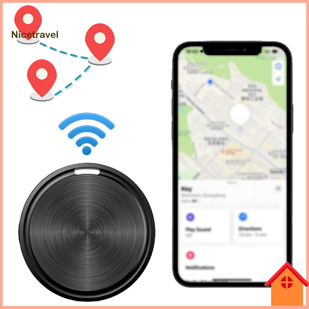 Anti-loss Key Finder Round Gps Tracker Waterproof Bluetooth for Wallet Luggage Pets – Portable Anti-lost Locator with