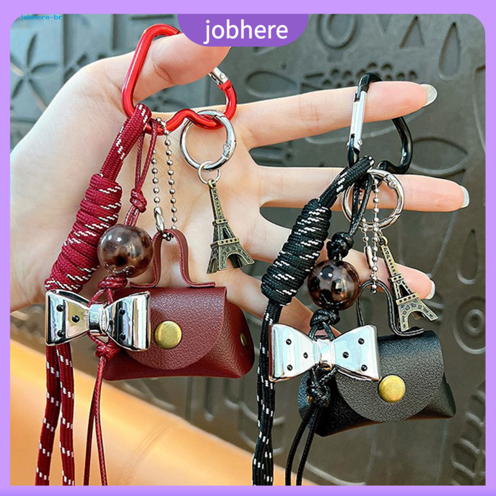 Women Coin Purse Keychain Pouch Mini Dumpling with Detachable Wrist Strap Waterproof Imitation Leather Small Wallet for