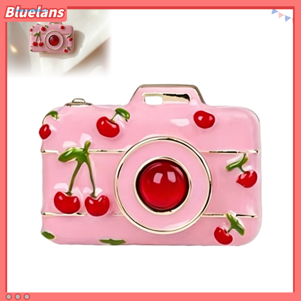 Retro Camera Brooch Pin Decorative Clothing 1 or 2 Pcs Mini for Women Cute Cherry Lapel Badge Alloy Vintage Style for So
