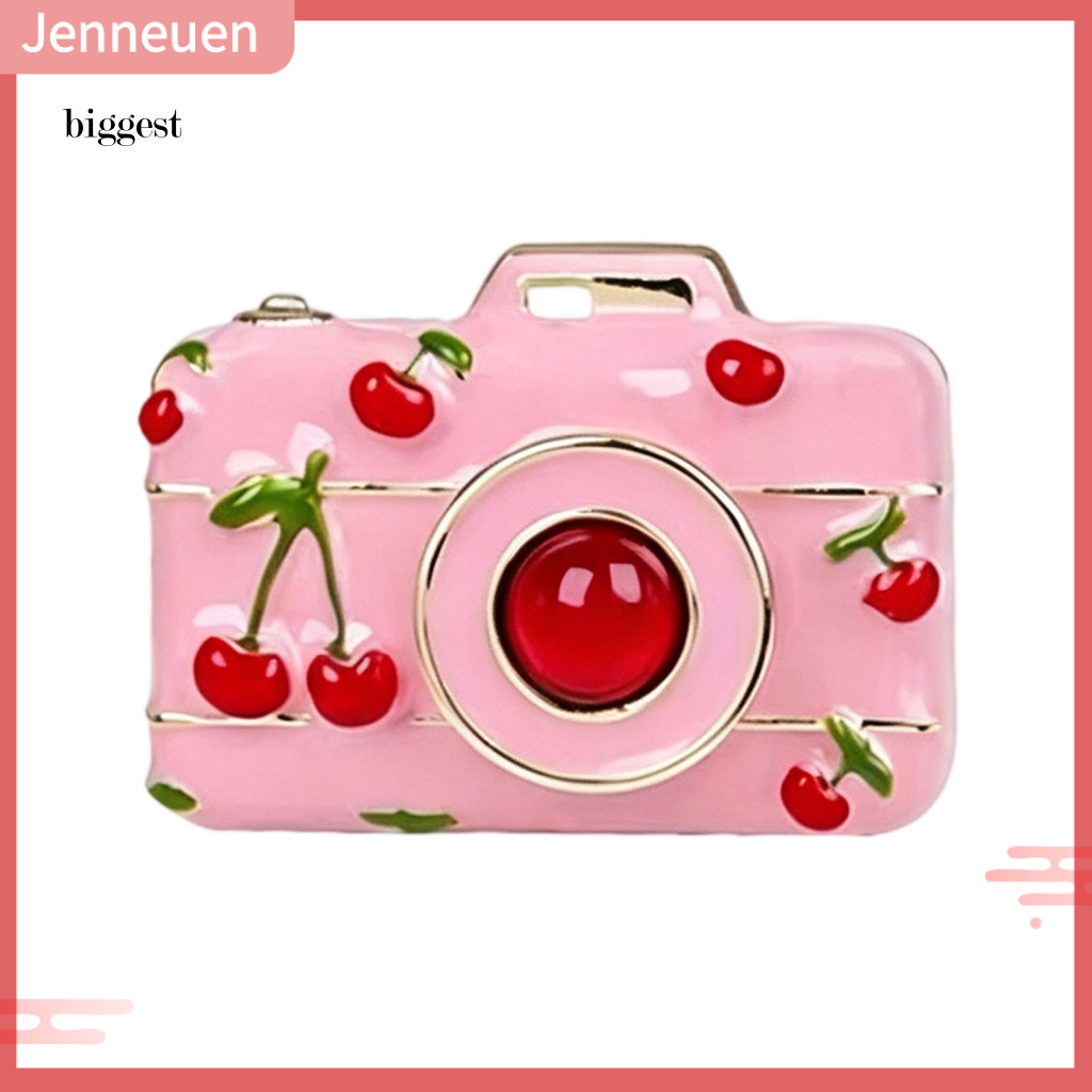 Camera Shaped Brooch Retro Pin 1 or 2 Pcs Mini for Women Cute Cherry Lapel Badge Alloy Vintage Style Clothing for Southe