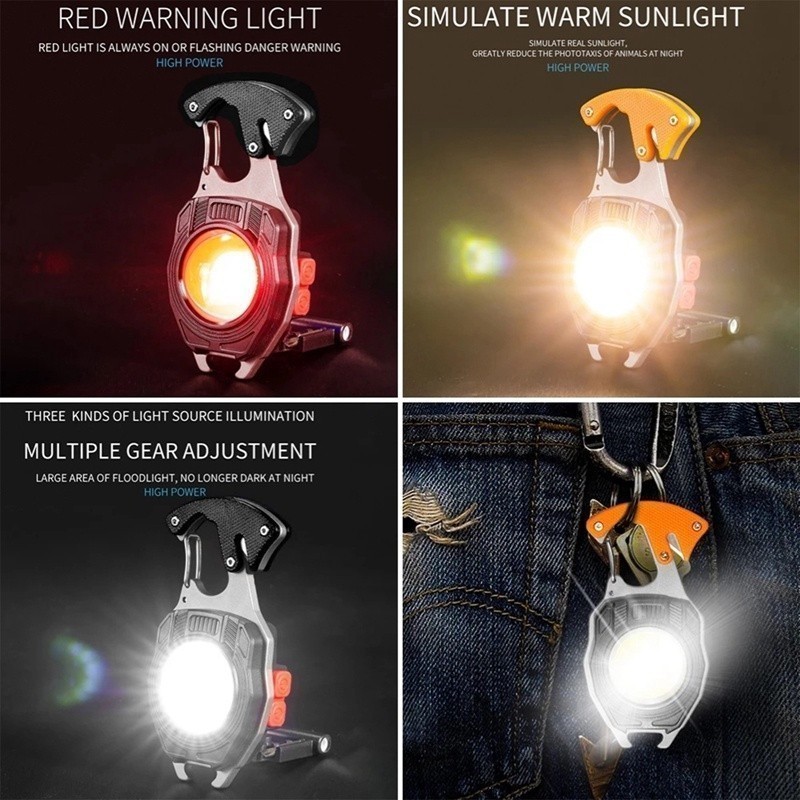 Multifunctional Wrench with Mini LED Flashlight, Rechargeable & Adjustable Light, Portable Hand Tool
