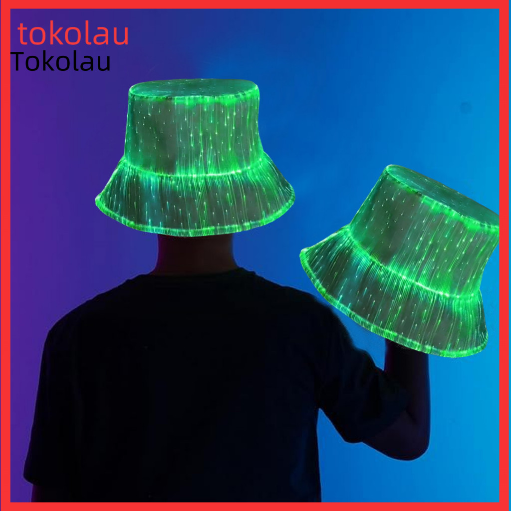 St Patrick Day Glowing Hat Led Fisherman Neon Glow Bucket Cap Usb Rechargeable 7 Colors Light Up Rave Festival Edm Party