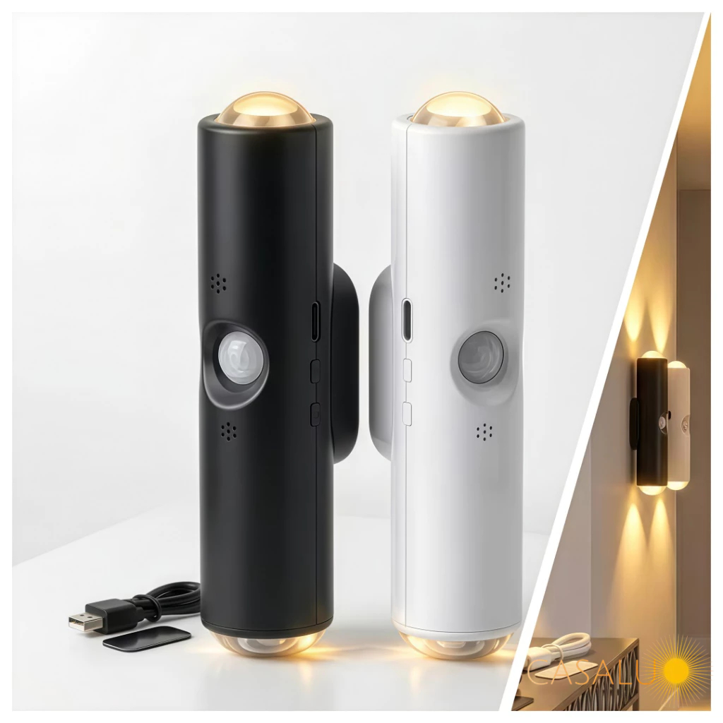 Rechargeable Led Light Motion Sensor Wooden Wall Lamp Minimalist Magnetic LED 3 Adjustable Colors